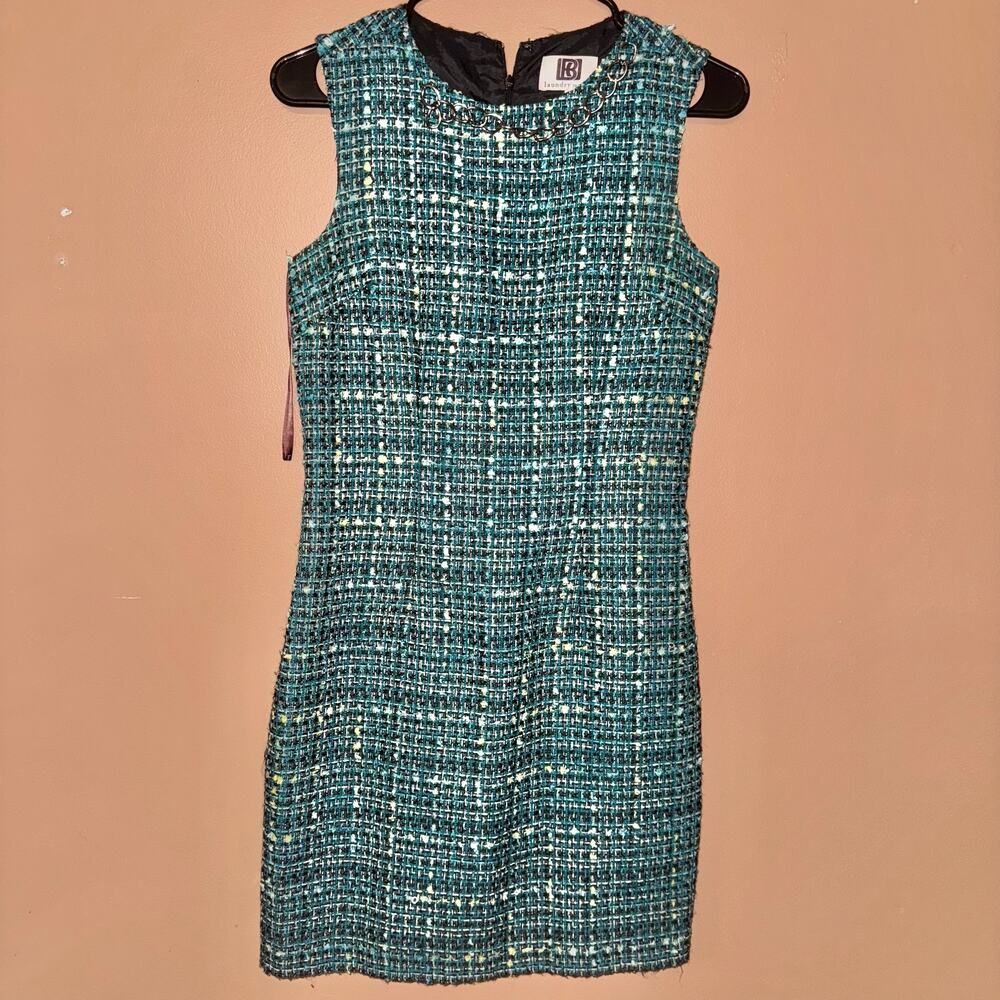 Laundry by Design Knit Pencil Dress - Green Blue Black - Sz 2